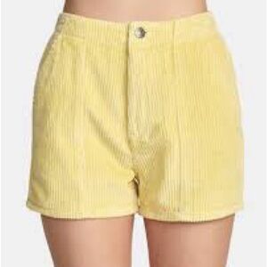 RVCA Yellow Corduroy Women's Shorts